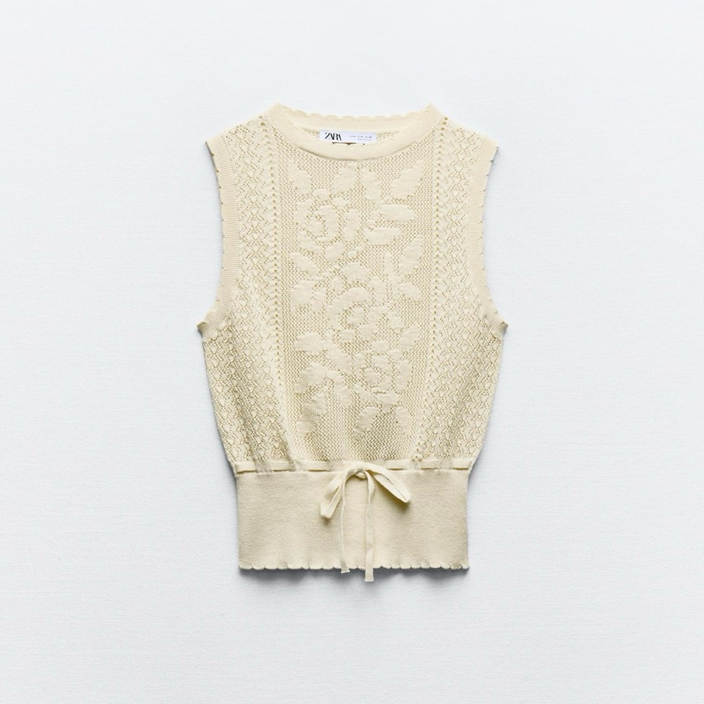 Zara Ecru Knit Top